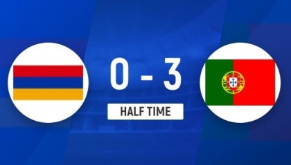 半场-葡萄牙暂3-0亚美尼亚 C罗生涯941球坎塞洛传射菲利克斯破门